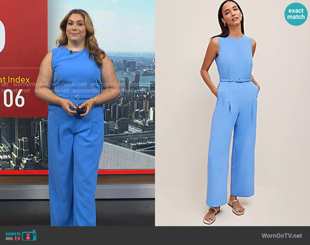 Ann Taylor Belted Jumpsuit worn by Violeta Yas on NBC News Daily