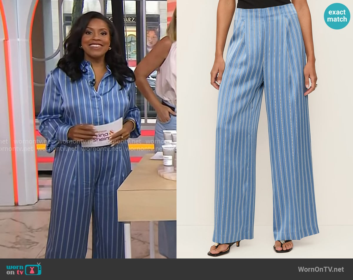 Sheinelle’s blue striped pants on Today
