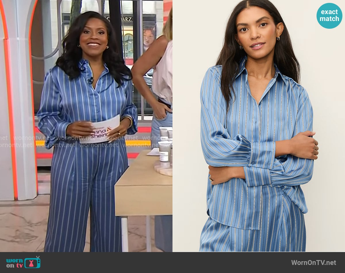 Sheinelle’s blue striped shirt on Today