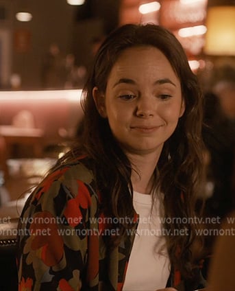 Annabelle’s black floral jacket on Paris is Always a Good Idea