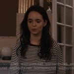 Annabelle’s black striped top with orange trim on Paris is Always a Good Idea