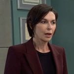 Anna's burgundy blazer on General Hospital