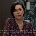 Anna’s purplel printed blouse on General Hospital