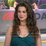 Anne Hathaway’s teal green halter maxi dress on Today