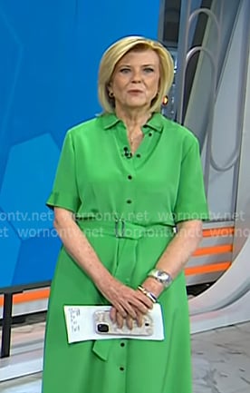 Anne Thompson's green belted shirtdress on Today
