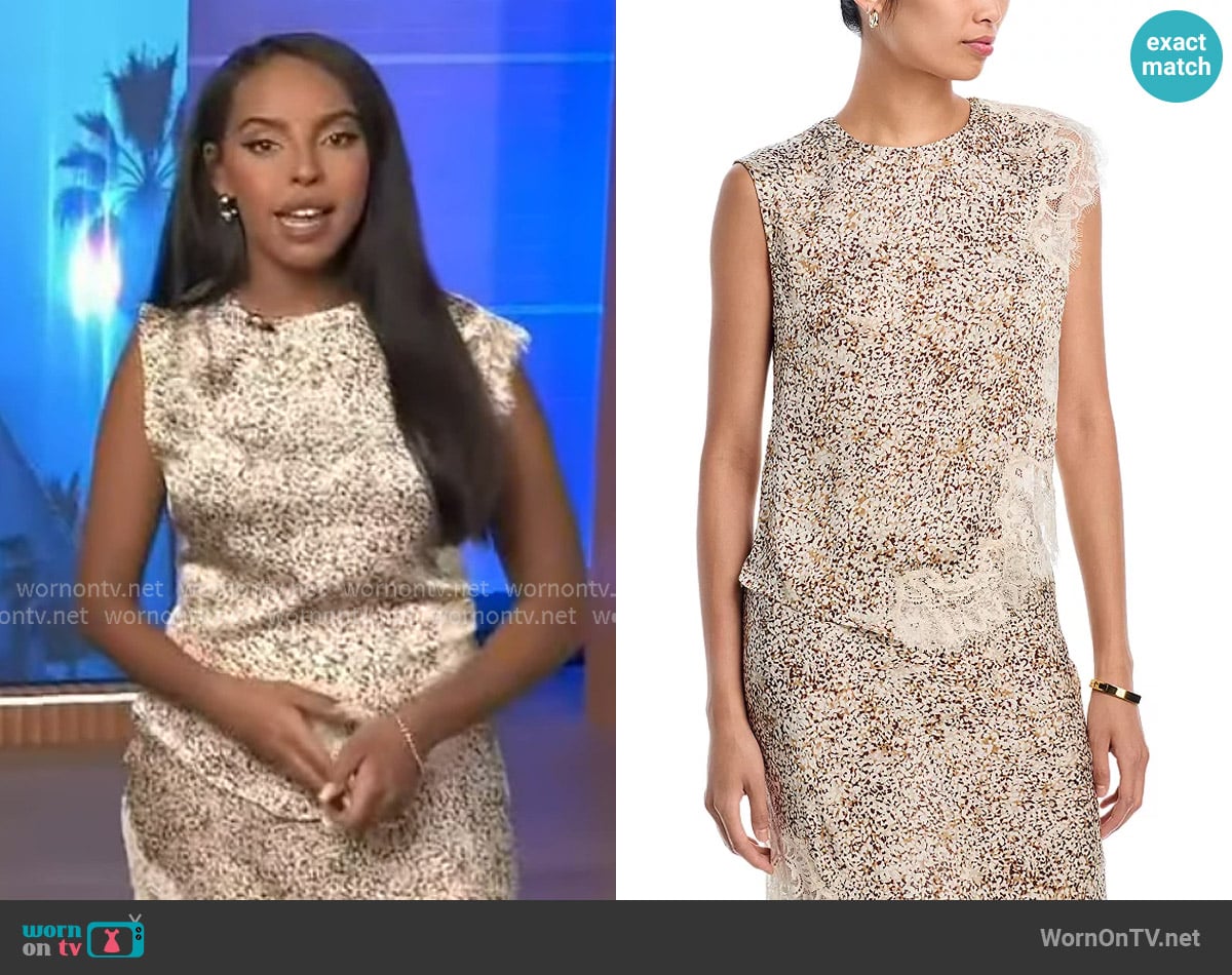 Aqua Lace Inset Top worn by Mona Kosar Abdi on Extra