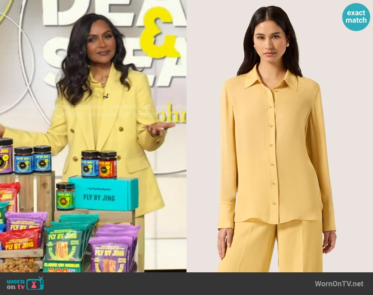 Mindy Kaling’s yellow shirt on Good Morning America
