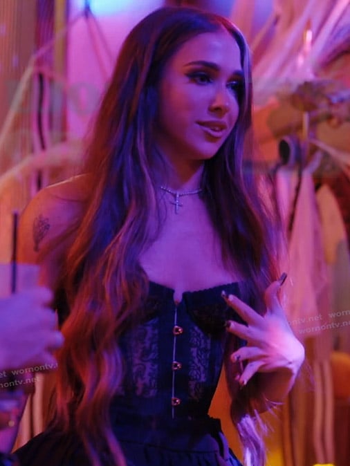 Ariana’s black lace corset bodysuit on Next Gen NYC