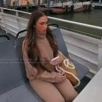 Ariana’s brown suede tote on Next Gen NYC