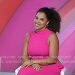Arianna’s pink mock neck sleeveless jumpsuit on Today