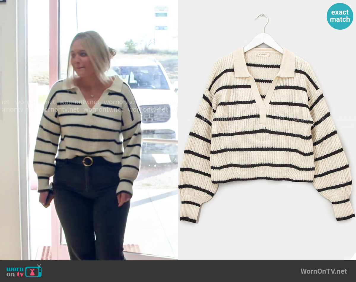 ArticleAnd Dakota Stripe Sweater worn by Kacie Adkison on The McBee Dynasty Real American Cowboys