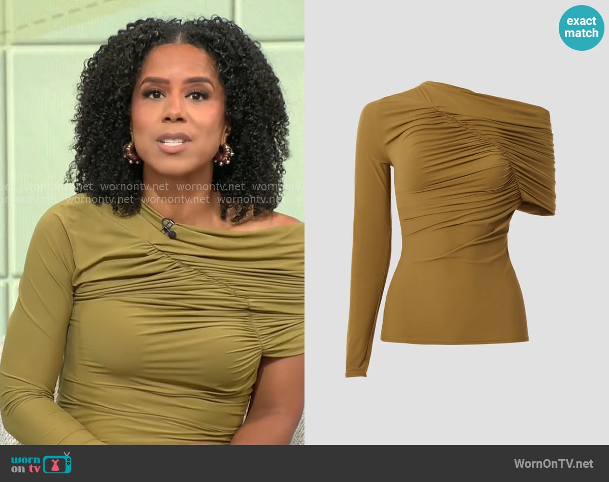 Atlein Asymmetrical Top worn by Adriana Diaz on CBS Mornings