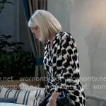 Ava's black and white printed twist-front dress on General Hospital