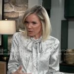 Ava's silver tie-neck blouse on General Hospital