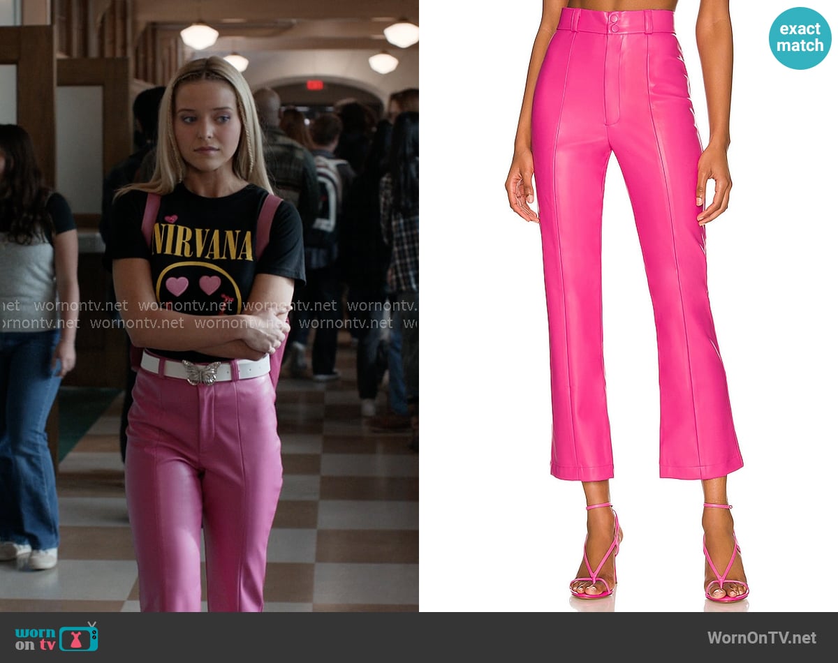 Bardot Polly Faux Leather Pant worn by Elle Woods (Lexi Minetree) on Elle