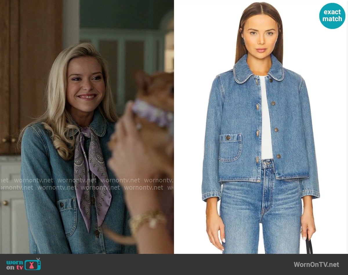 ba&sh Tiny Jacket in Blue Jeans worn by Elle Woods (Lexi Minetree) on Elle