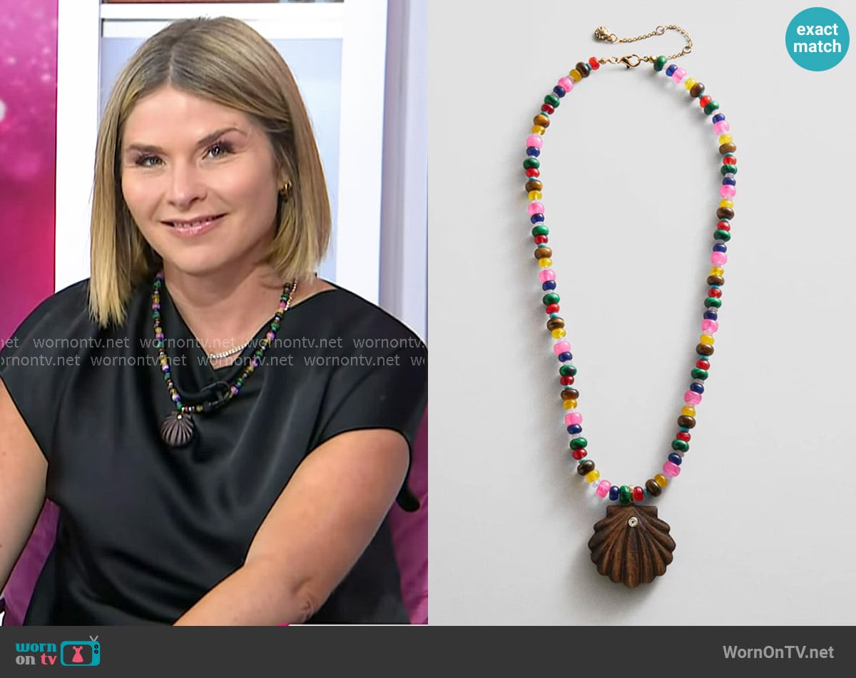Jenna’s seashell pendant beaded necklace on Today