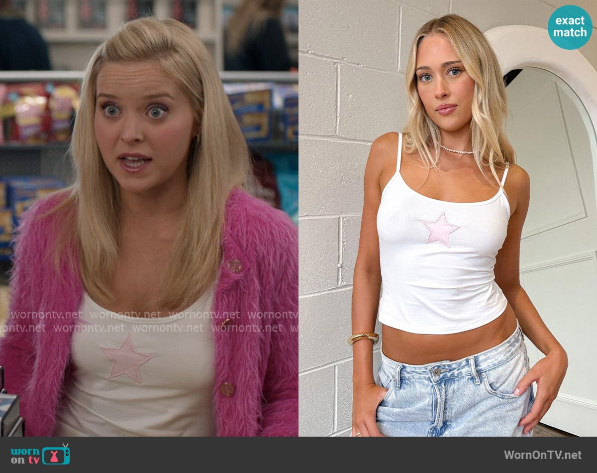 Beginning Boutique Scottie White Star Singlet worn by Elle Woods (Lexi Minetree) on Elle