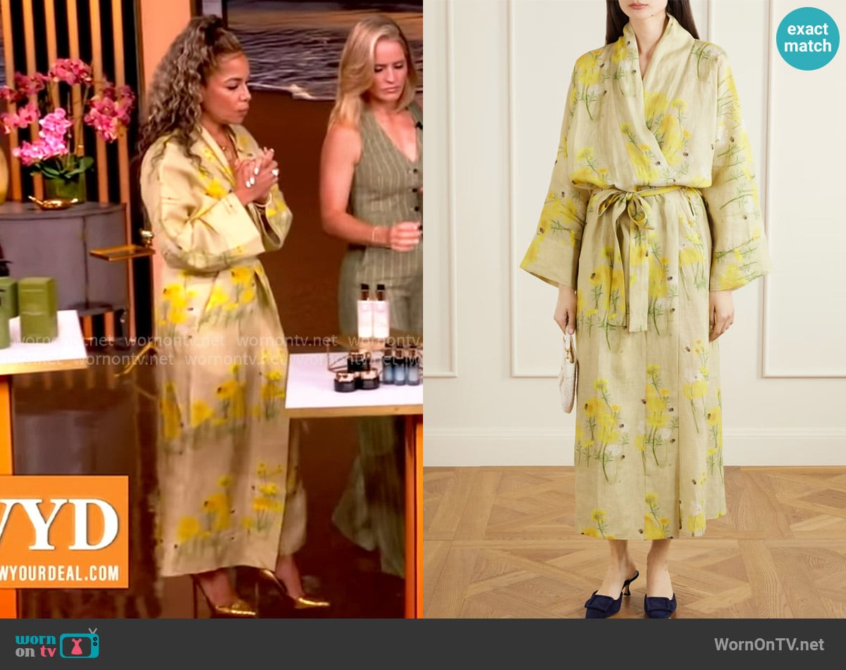 Sunny’s yellow floral print midi dress on The View Sunny’s yellow floral print midi dress on The View