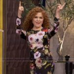 Bernadette Peters’ black floral print dress on Live with Kelly and Mark