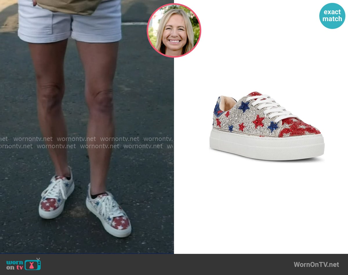 Betsey Johnson Sidny Platform Sneaker in Stars worn by Danielle Breezy on Good Morning America