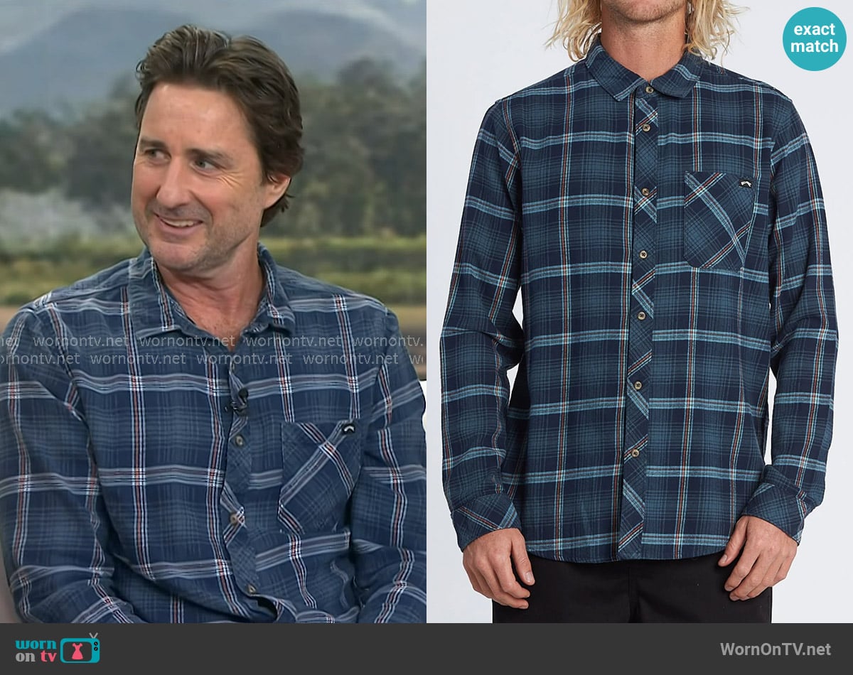 Billabong Freemont Flannel Long Sleeve Shirt worn by Luke Wilson on Today