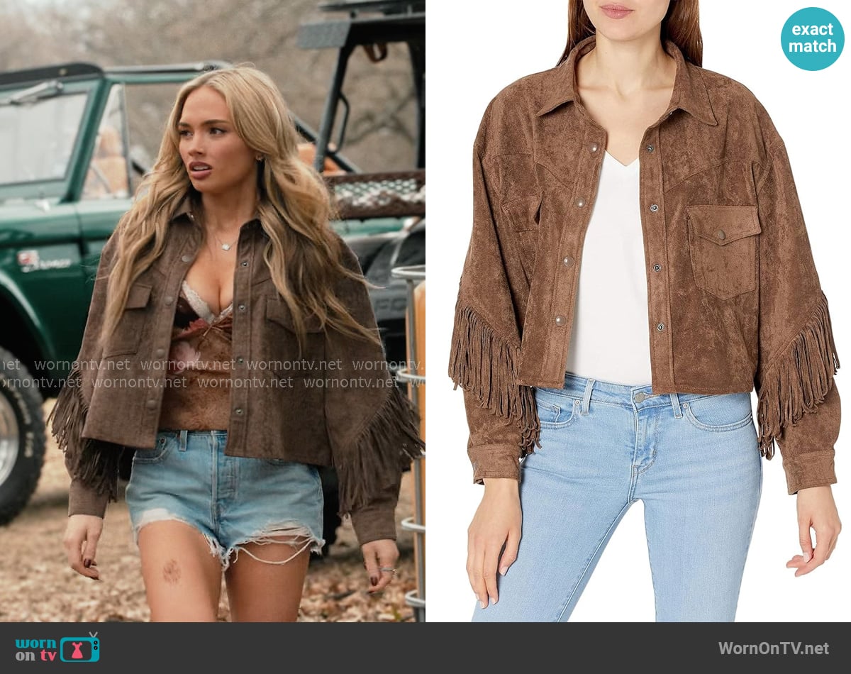 Blank NYC Faux Suede Fringe Jacket worn by Oreana (Natalie Alyn Lind) on Dutton Ranch