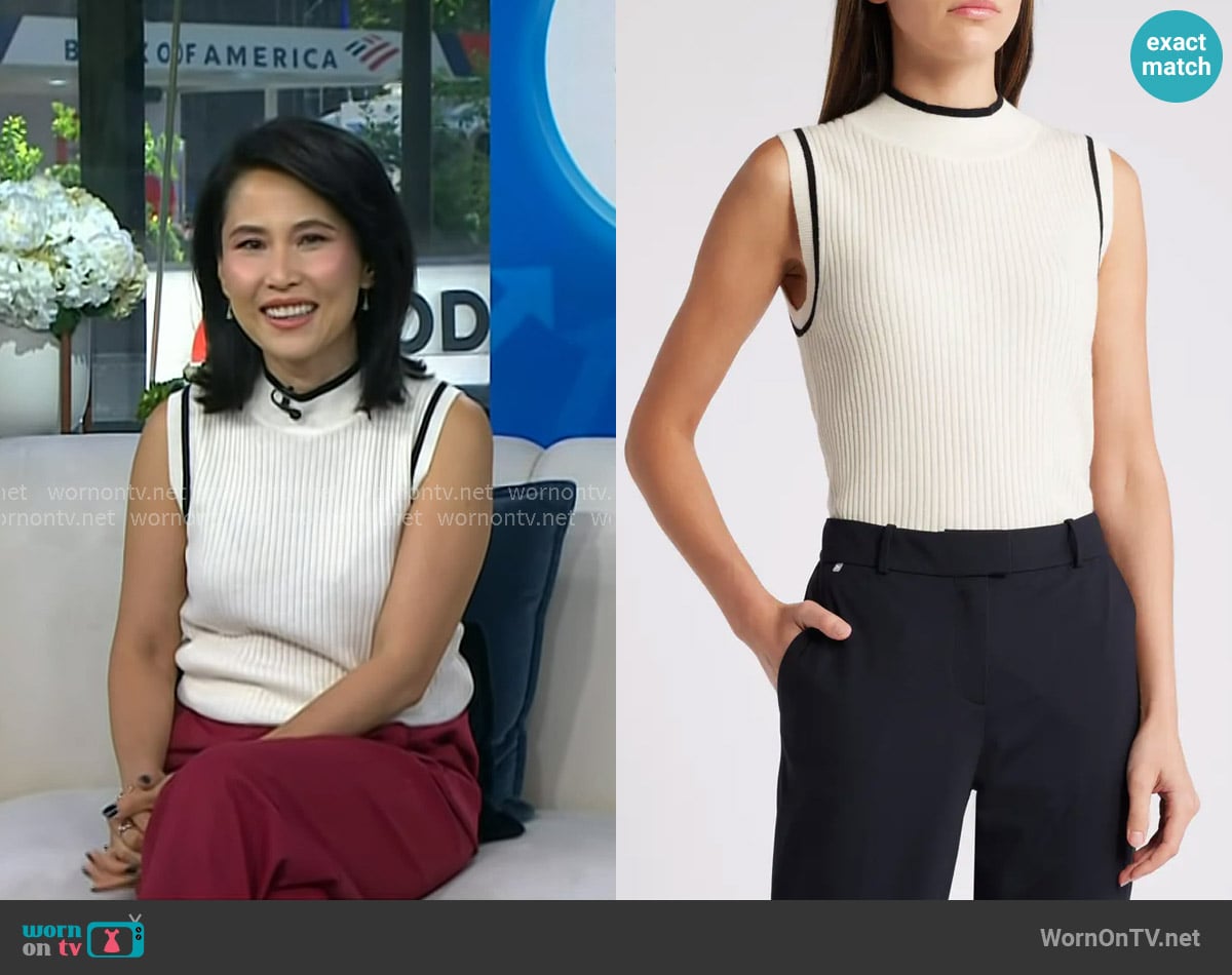 Boss Felindania Rib Sleeveless Virgin Wool & Cashmere Sweater worn by Vicky Nguyen on Today