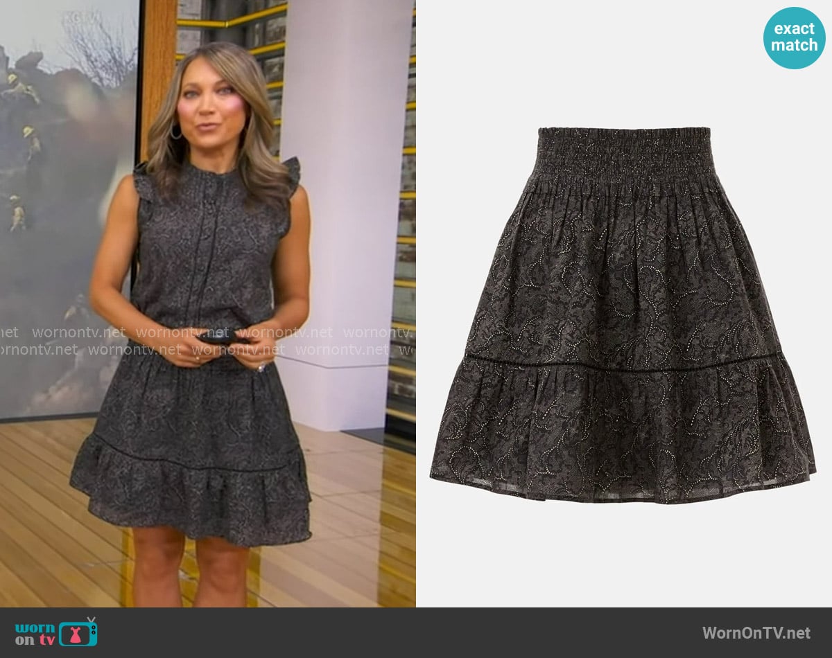 Boss : Patterned Mini Skirt worn by Ginger Zee on Good Morning America