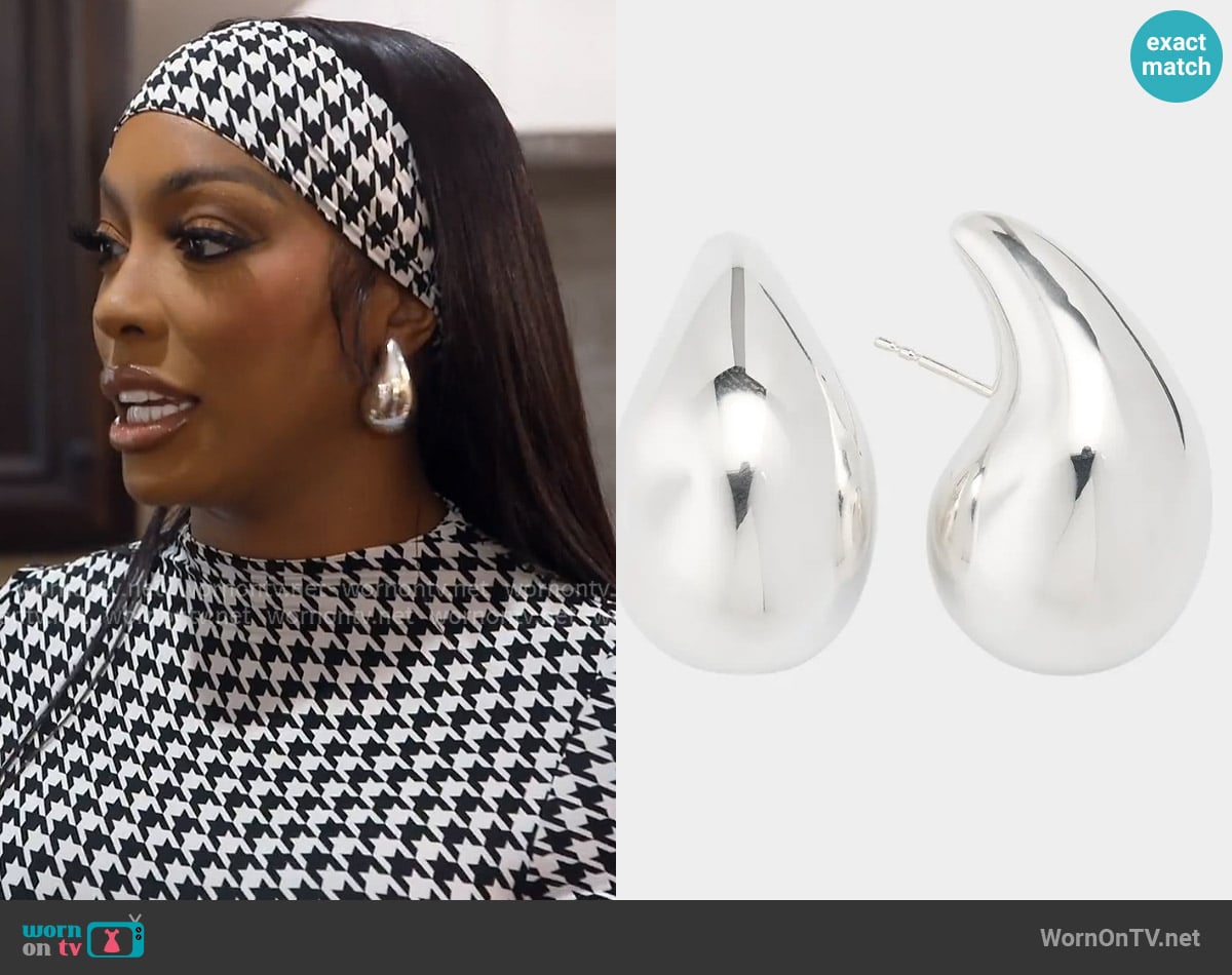Bottega Veneta Small Drop Earrings worn by Porsha Williams on The Real Housewives of Atlanta