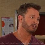 Brady’s plum v-neck tee on Days of our Lives