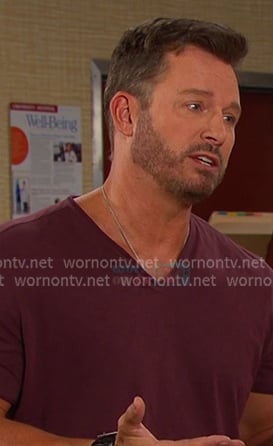 Brady’s plum v-neck tee on Days of our Lives