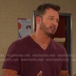 Brady’s plum v-neck tee on Days of our Lives