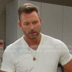 Brady's white v-neck tee on Days of our Lives