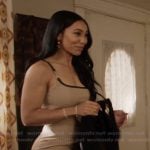 Breonna’s contrast leather trim mini dress on All American