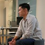 Brian Cheung’s white and red sneakers on Today