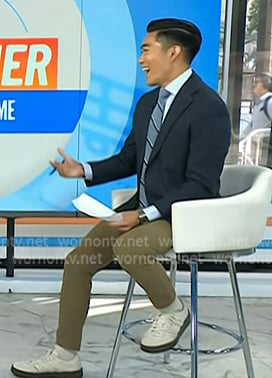 Brian Cheung's white stripe sneakers on Today
