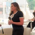 Brittany’s black contrast trim dress on The Valley