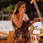 Brittany's black floral print maxi dress on The Valley