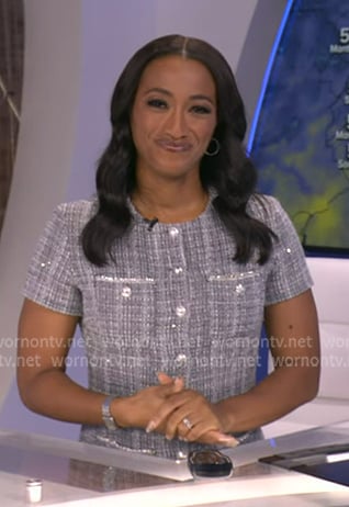 Brittany’s grey tweed dress on Good Morning America Brittany’s grey tweed dress on Good Morning America