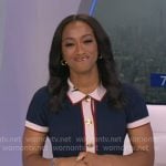 Brittany’s navy contrast trim dress on Good Morning America