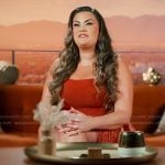 Brittany’s red fringe confessional dress on The Valley