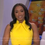 Brittany’s yellow twist neck dress on Good Morning America