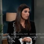 Brook Lynn's black and white embroidered blazer on General Hospital