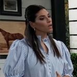 Brook-Lynn's blue striped top on General Hospital