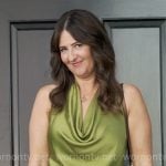 Brooke’s chartreuse cowl neck top on The Five Star Weekend