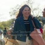 Brooke’s denim jacket and white jeans on The Five Star Weekend