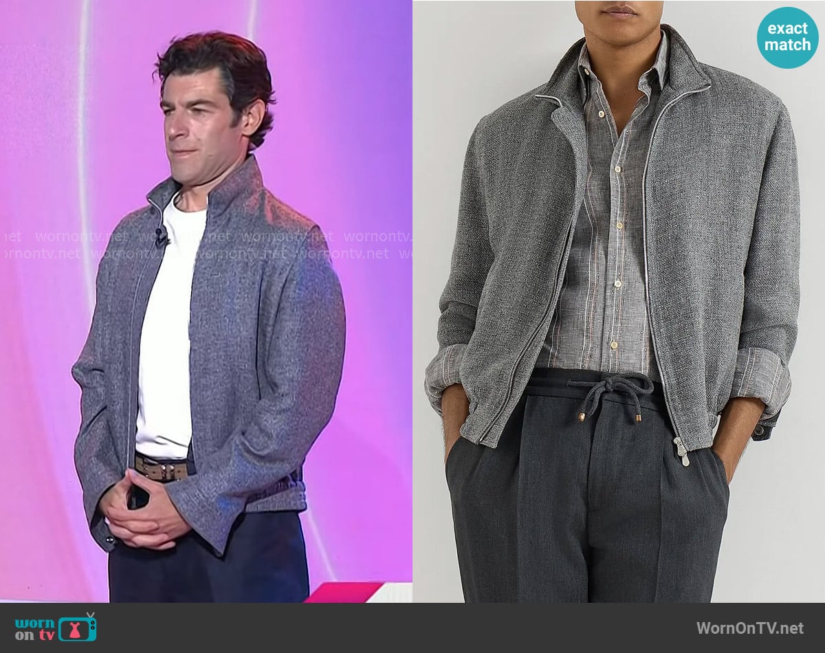 Max Greenfield’s grey zip jacket on Today