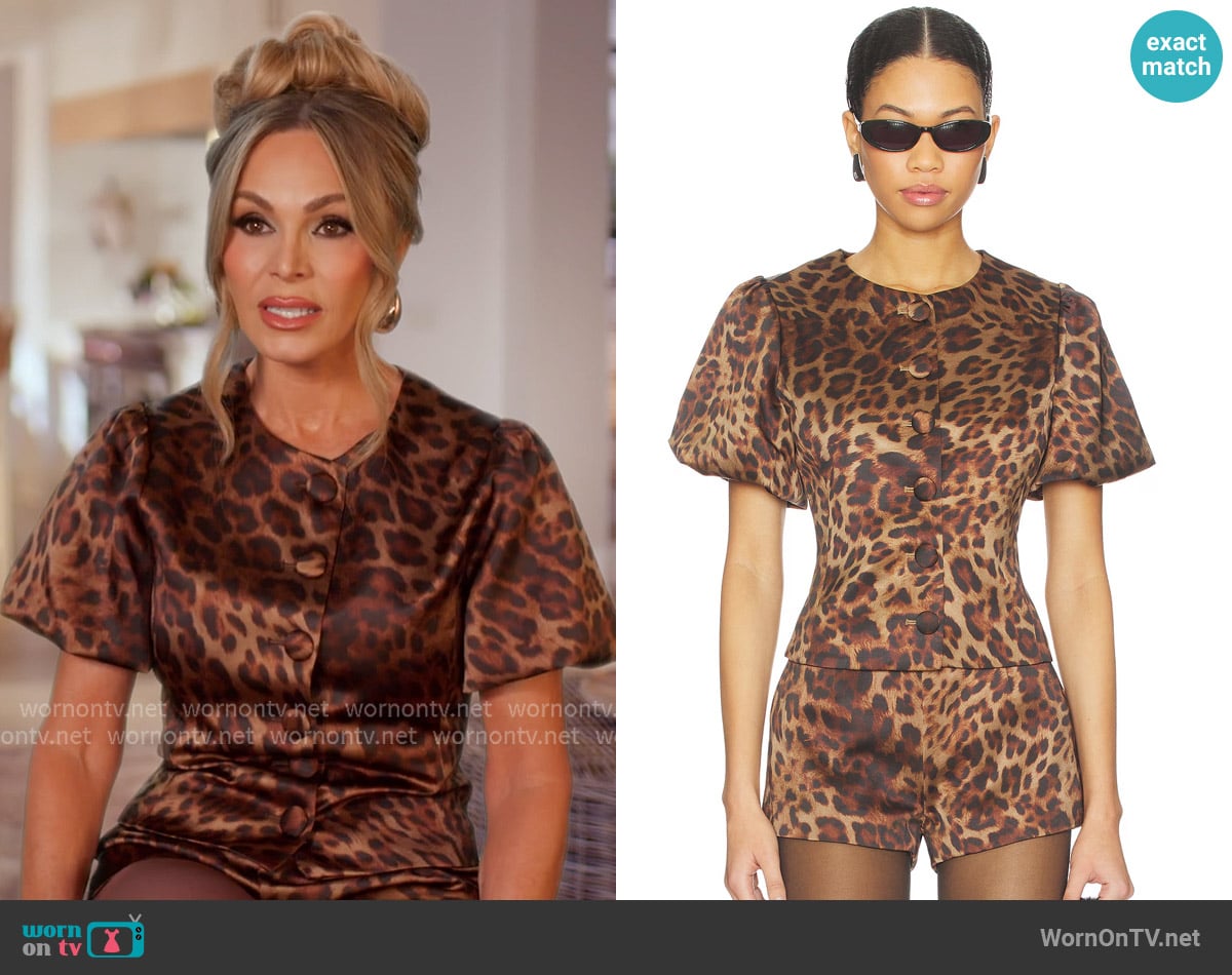 Bubish Poppy Bubble Sleeve Blouse Top worn by Tamra Judge on The Real Housewives of Orange County