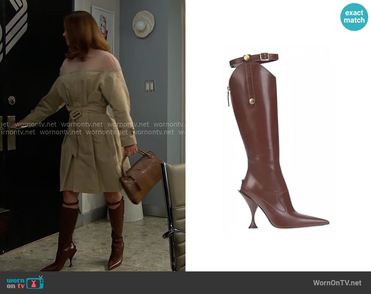 Burberry Leather Knee Boots worn by Steffy Forrester (Jacqueline MacInnes Wood) on The Bold and the Beautiful